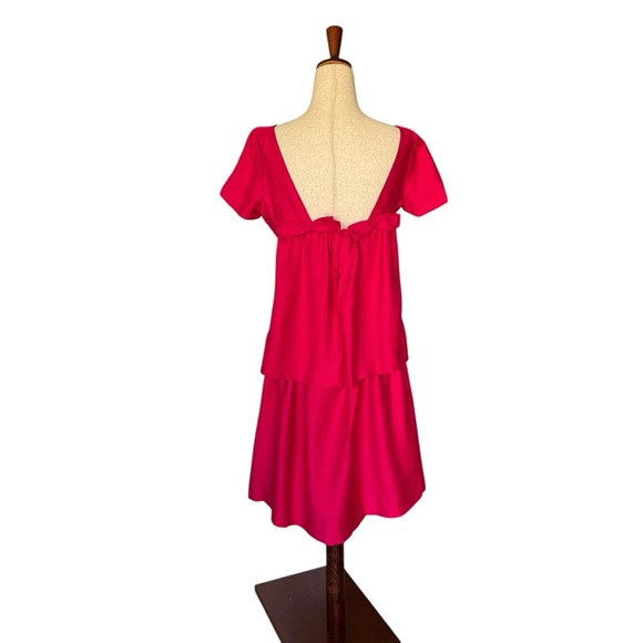 Vintage 60s Emma Domb Hot Pink Dress with Bows Back Detail Small - Picture 6 of 16